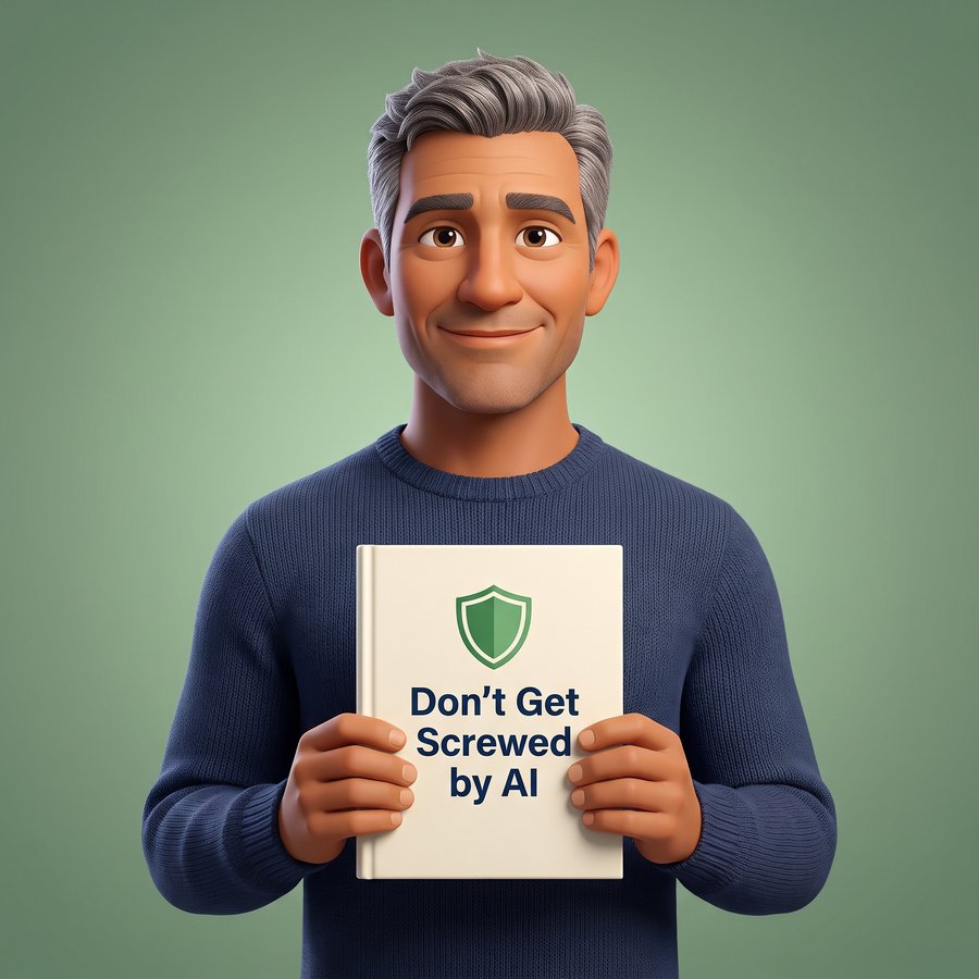 Cartoon character confident with Book-Arama book